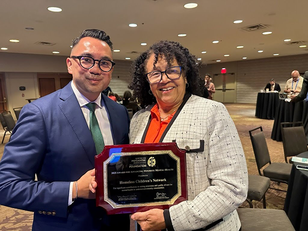 Homeless Children's Network receiving award