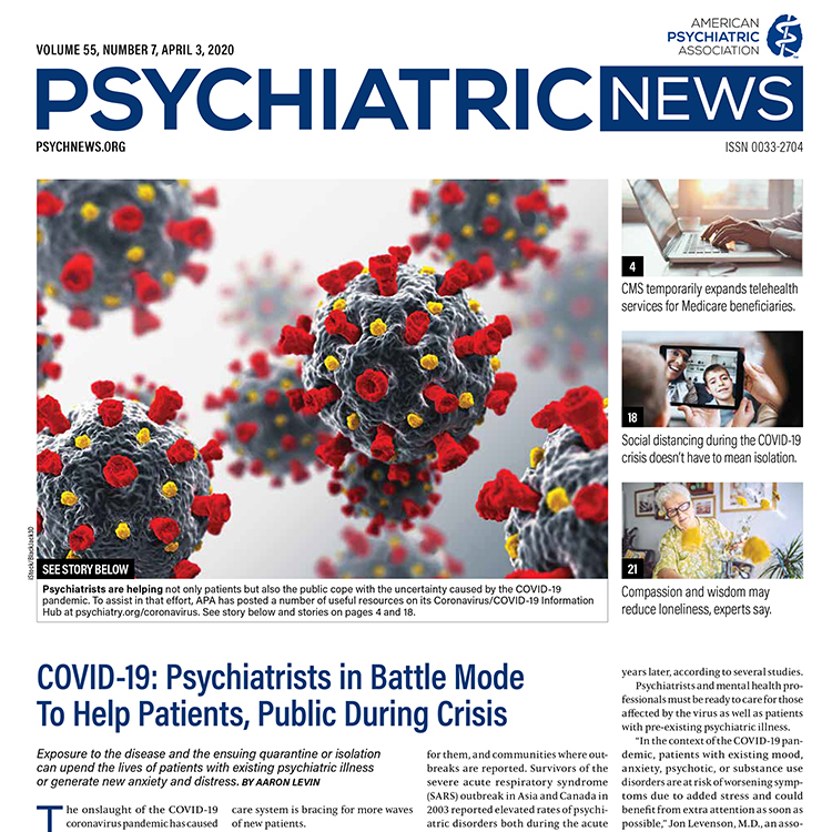 Psychiatric News Vol. 55, No. 7, April 3, 2020 Cover