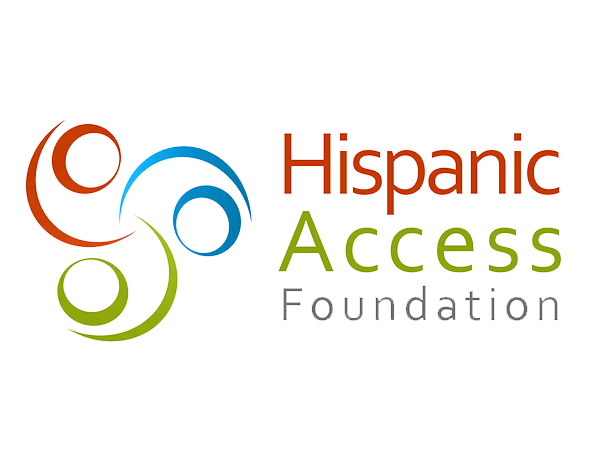 Hispanic Access Foundation logo with three abstract figures in orange, blue, and green and the organization’s name in orange, green, and gray text.