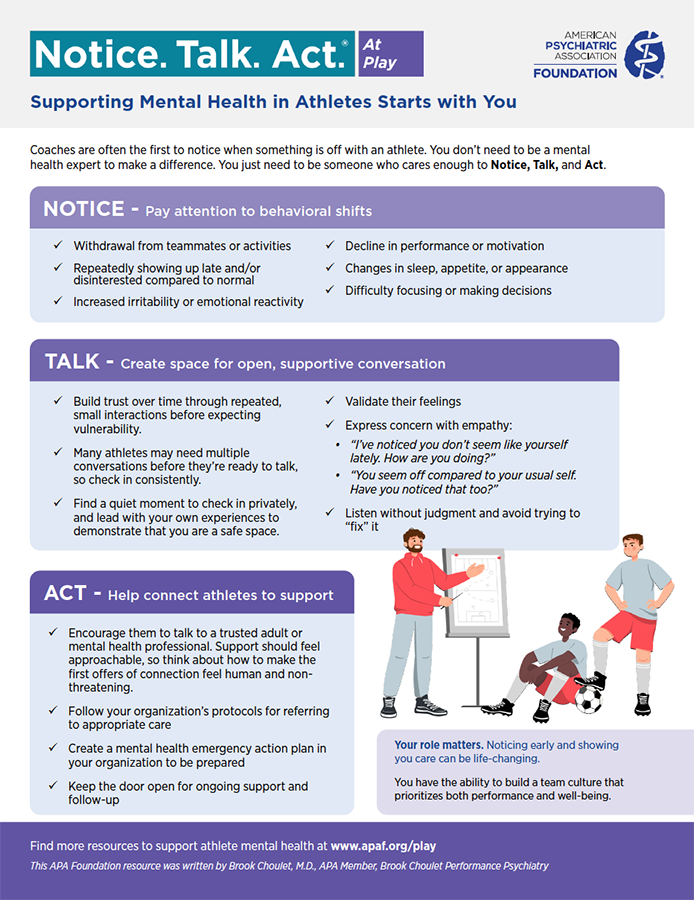 Supporting Mental Health in Athletes Handout Cover