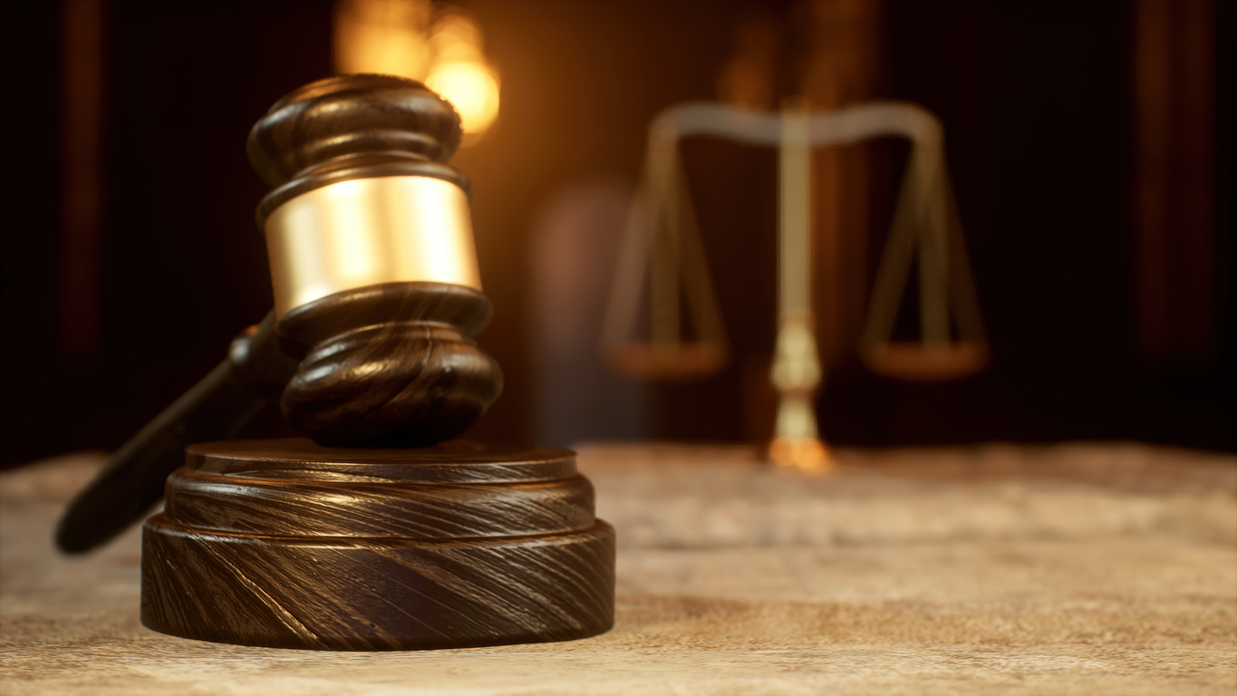Lady liberty and gavel creating legal theme image