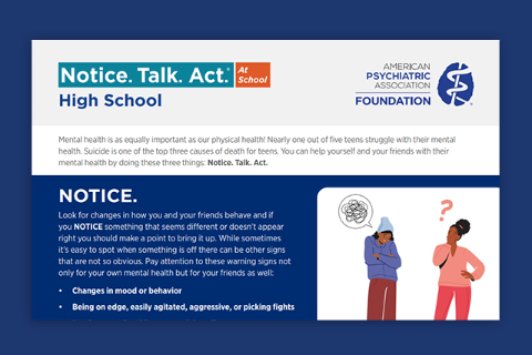 image of the NTA at School High School Resource 1-pager